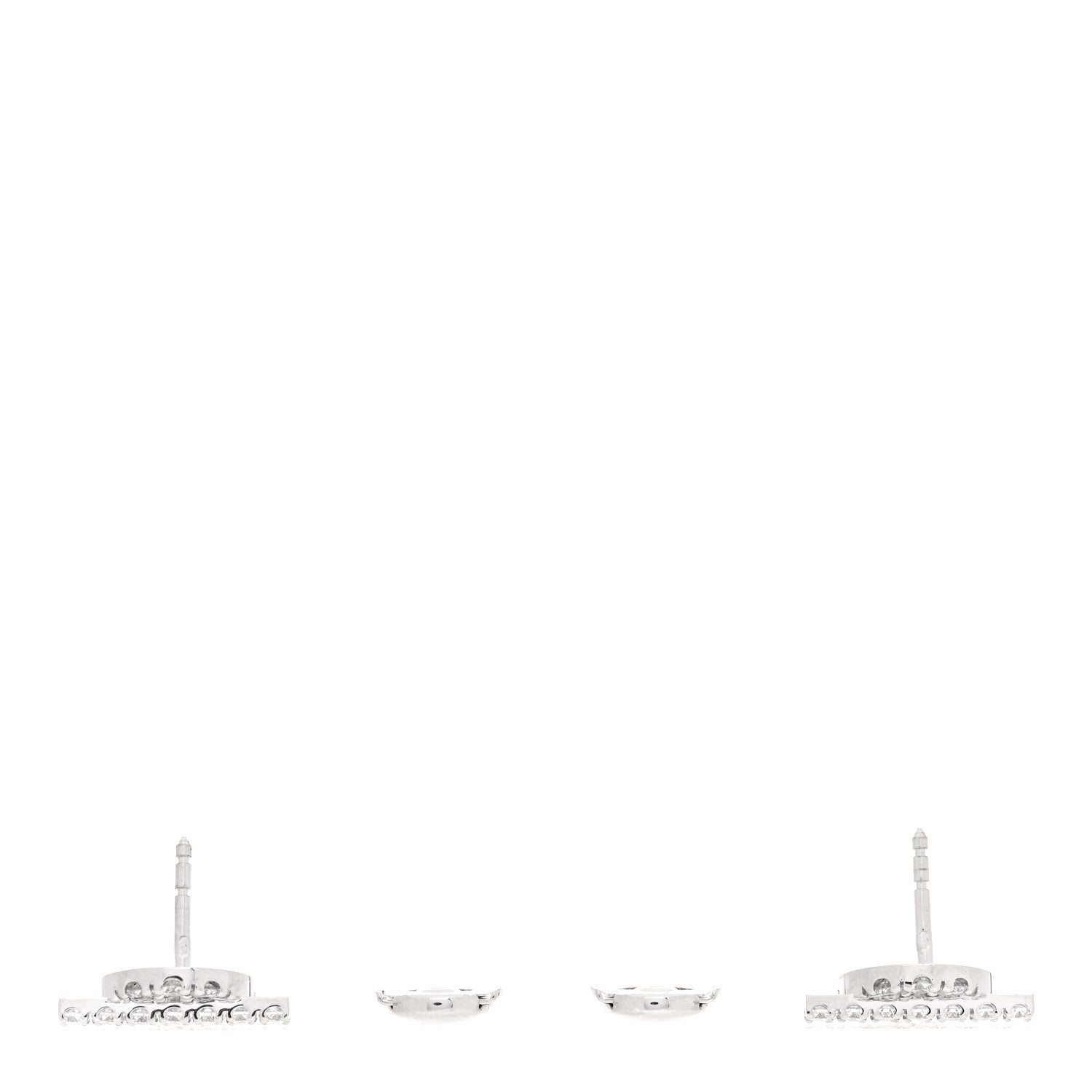 Hermes 18K White Gold Diamond Finesse Earrings 3 of 5
