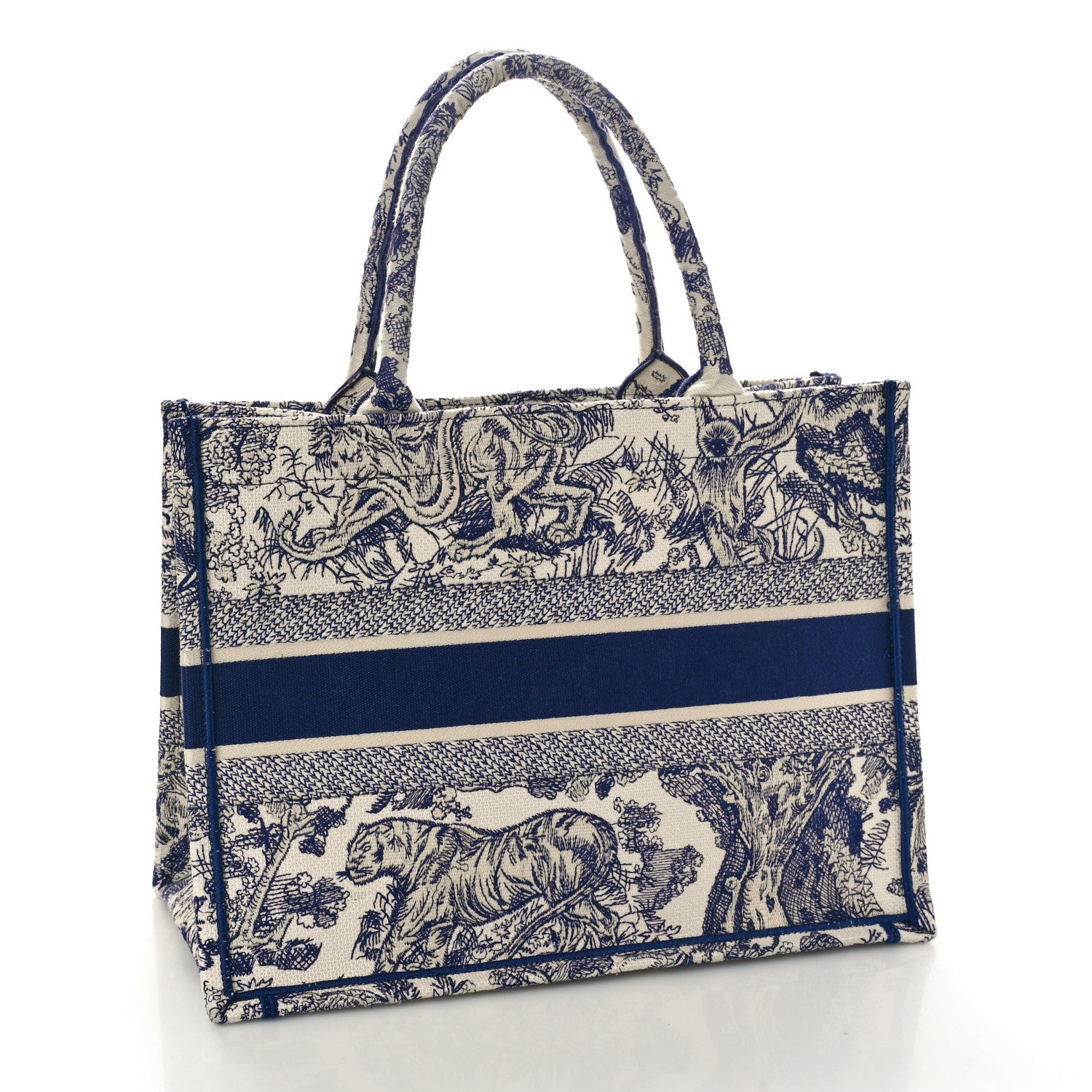 Christian Dior Canvas Embroidered Medium Dioriviera Toile De Jouy Book Tote White 3 of 11