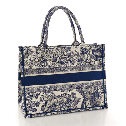 Christian Dior Canvas Embroidered Medium Dioriviera Toile De Jouy Book Tote White 3 of 11