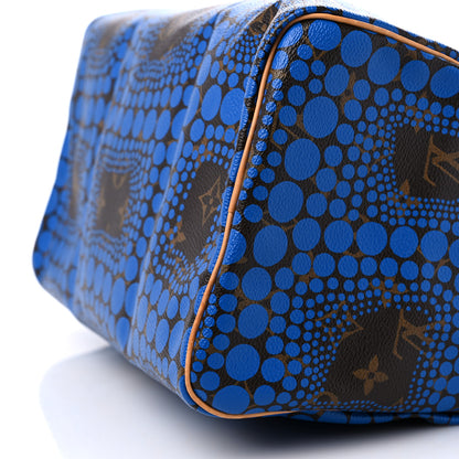 Louis Vuitton Monogram Kusama Town Speedy 30 Blue 9 of 12