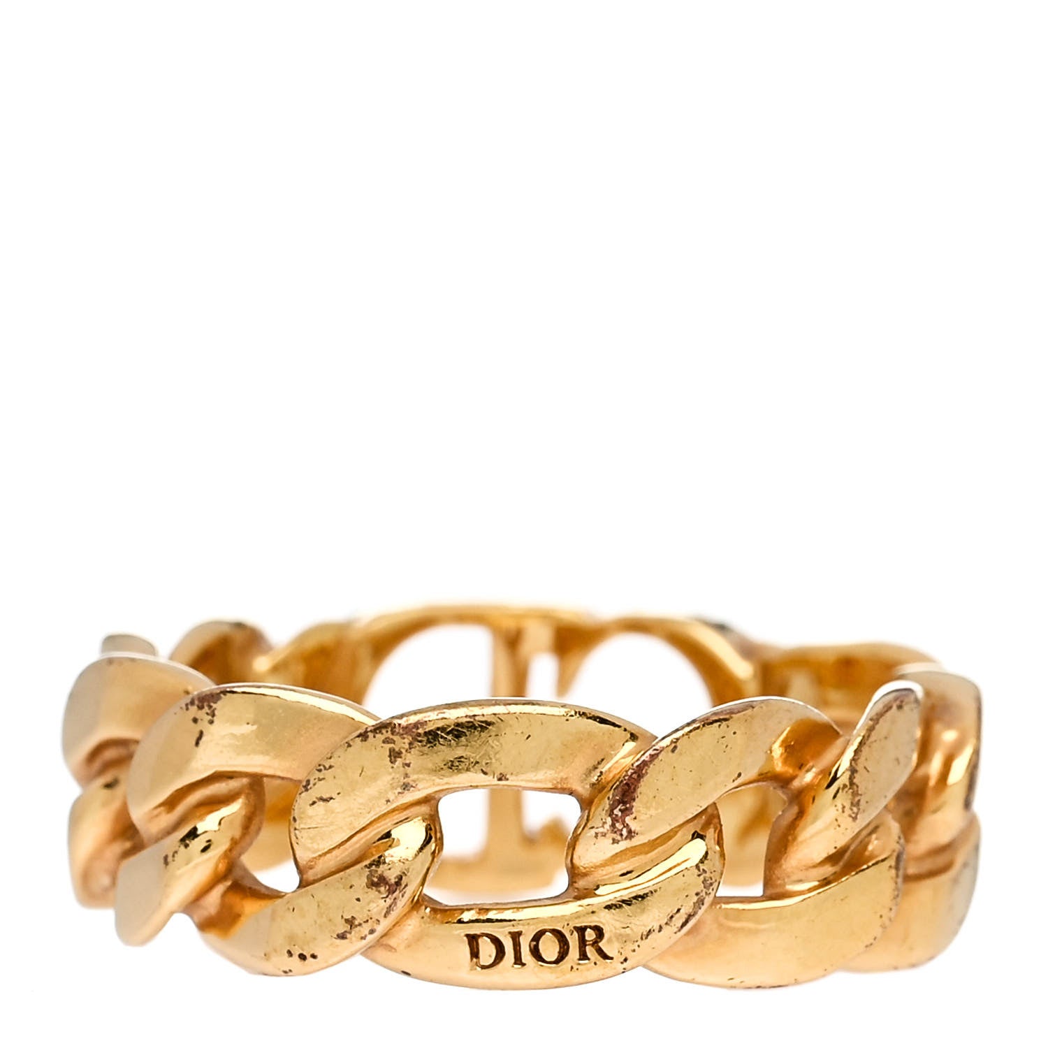 Christian Dior Metal Danseuse Etoile Chain Ring 57 8 Gold 3 of 4