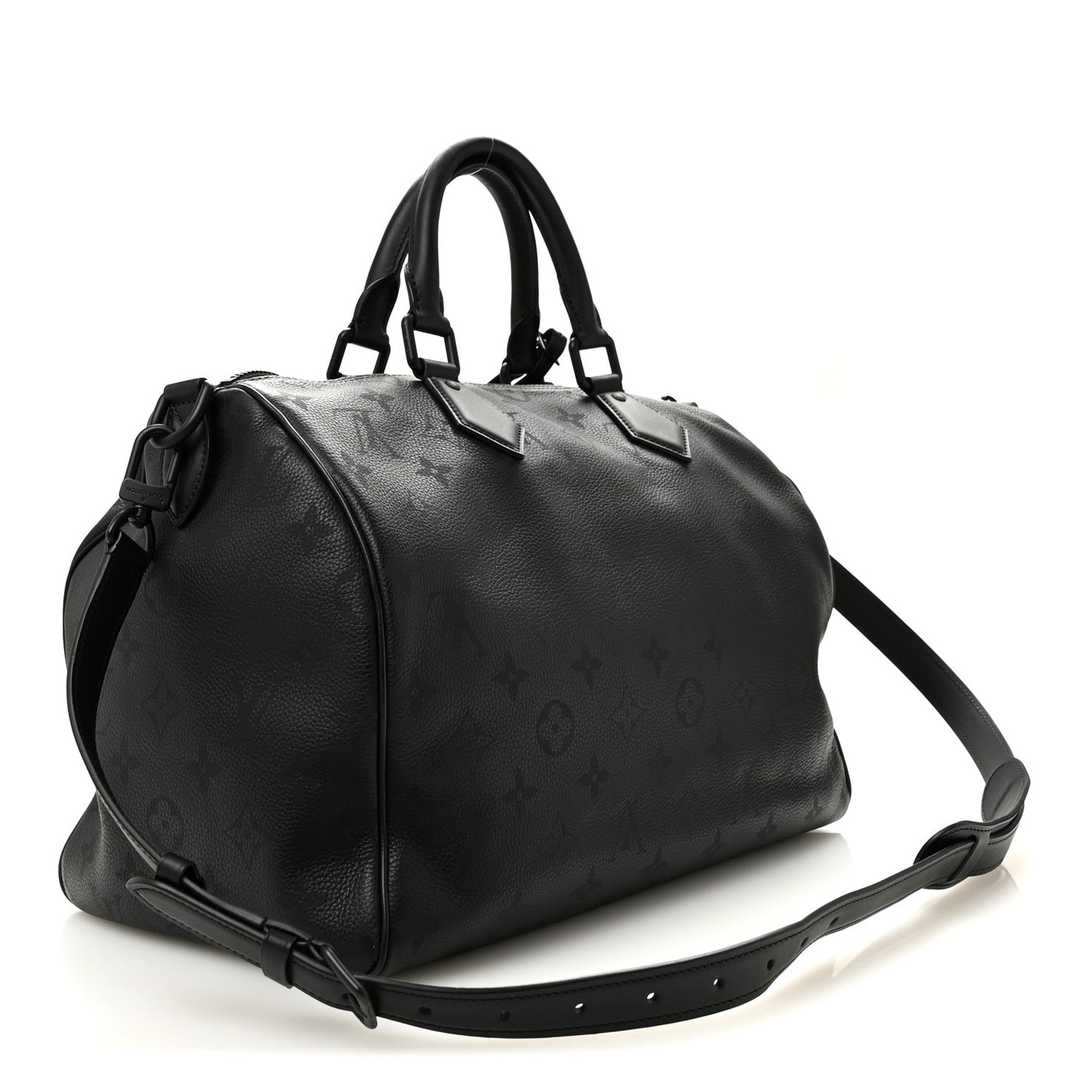 Calfskin Monogram Speedy P9 Bandouliere 40 Ultra Black
