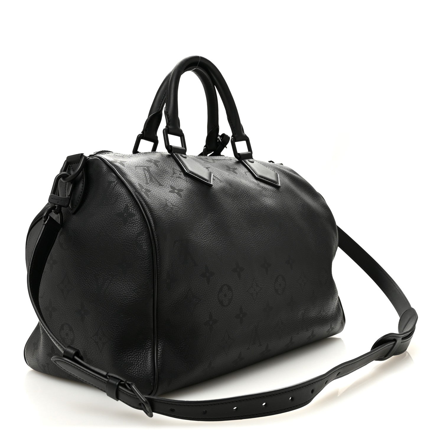 Louis Vuitton Calfskin Monogram Speedy P9 Bandouliere 40 Ultra Black 3 of 12