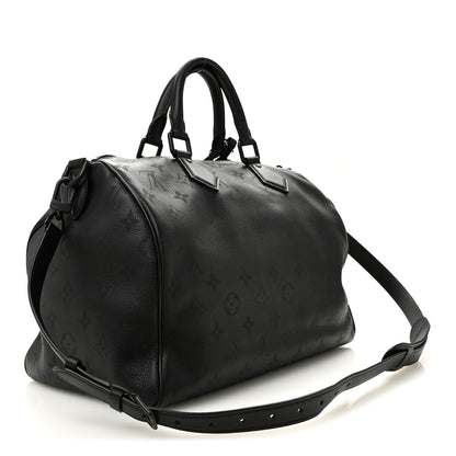 Louis Vuitton Calfskin Monogram Speedy P9 Bandouliere 40 Ultra Black 3 of 12