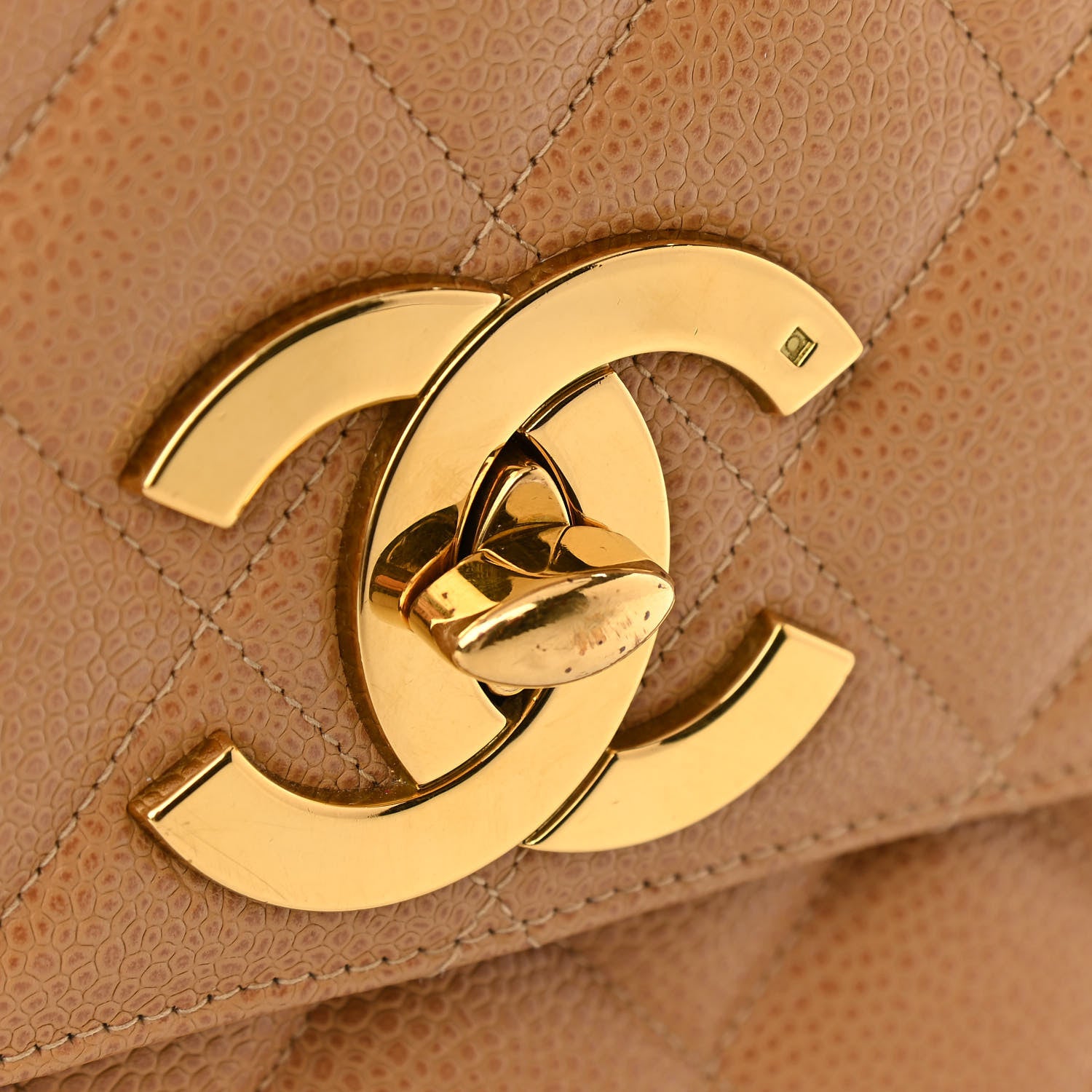 Chanel Caviar Quilted Small Single Flap Beige 12 of 13