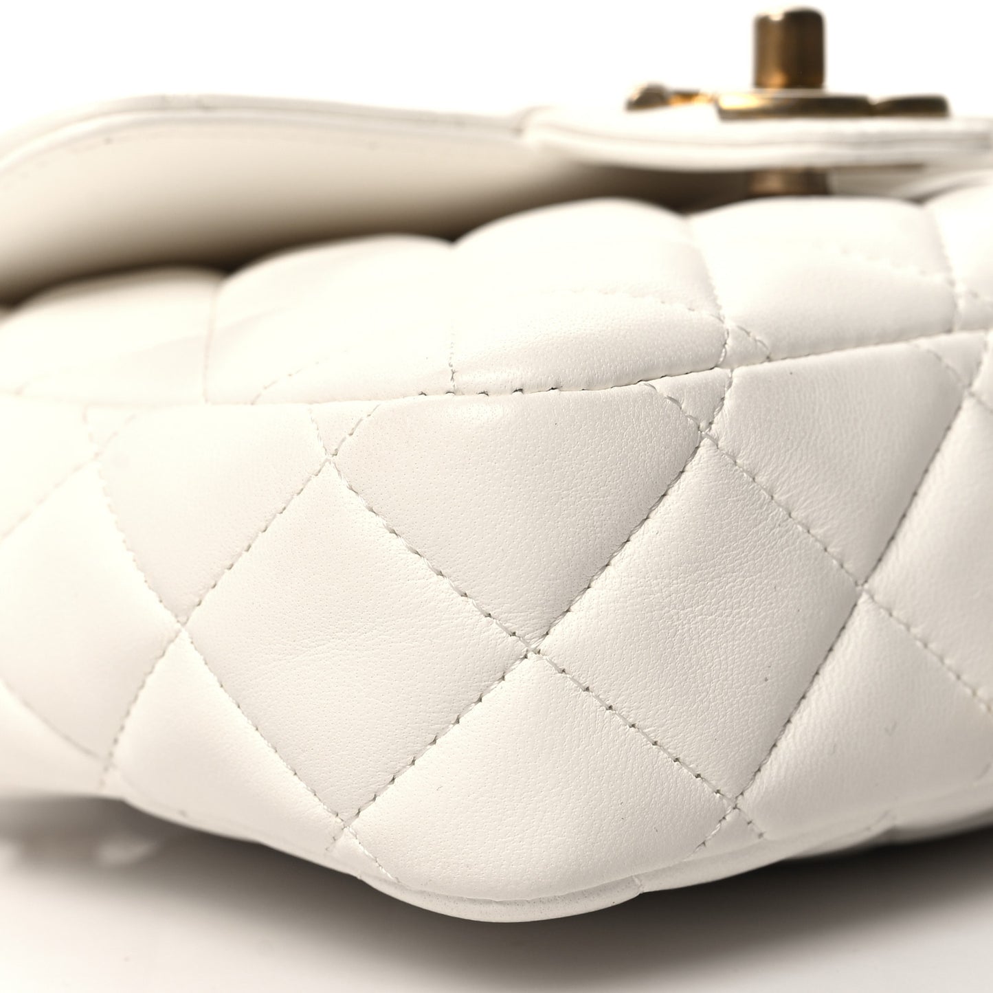 Lambskin Quilted Casino Chips Mini Square Flap White