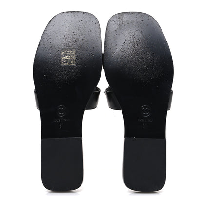 Chanel Lambskin CC Cut Out Mules Sandals 37 Black 7 of 11