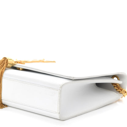 Saint Laurent Smooth Calfskin Medium Classic Monogram Kate Tassel Satchel White 10 of 10