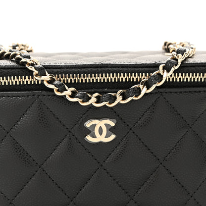 Chanel Caviar Quilted Small Vanity Case With Chain Black 8 of 10