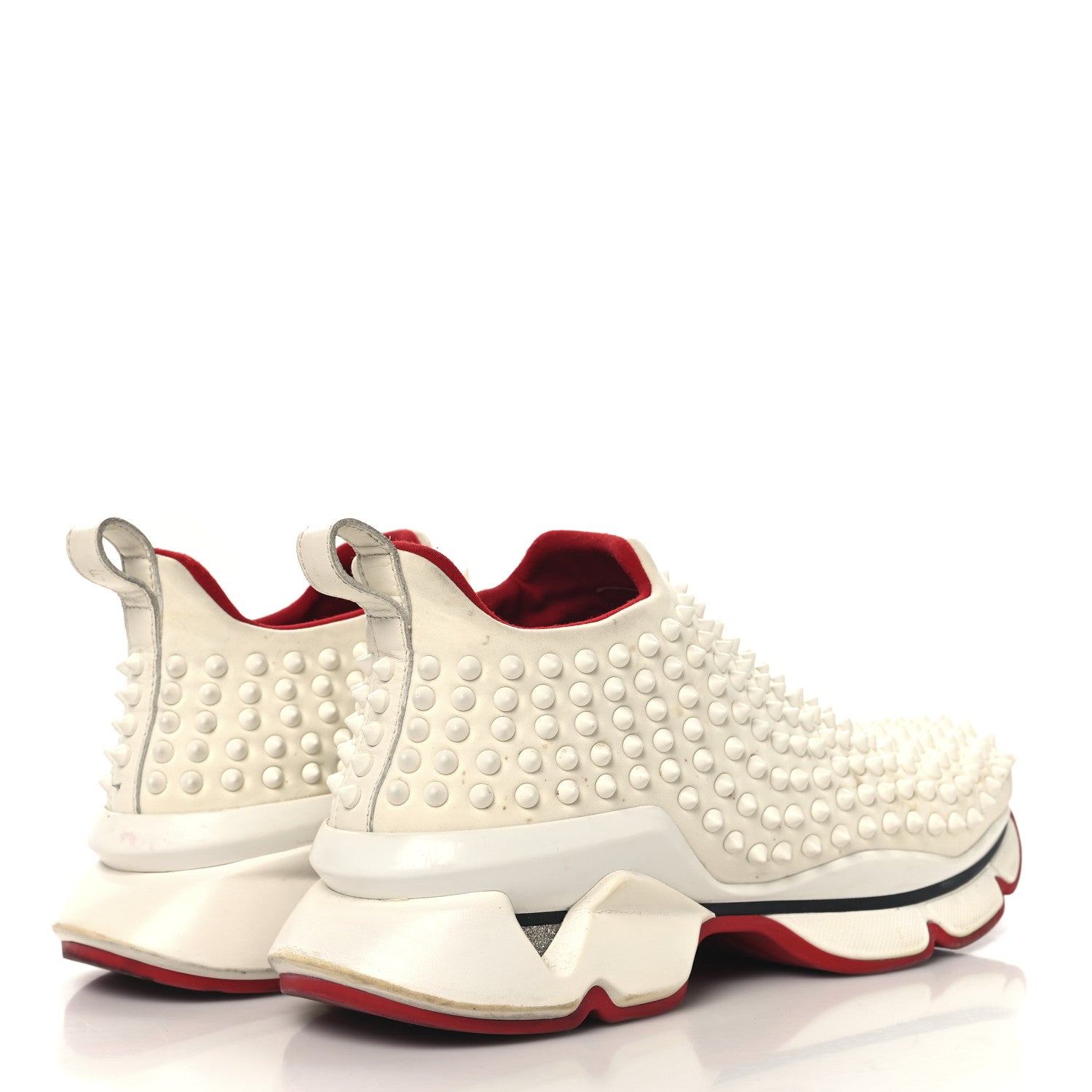 Christian Louboutin Neoprene Spike Sock Donna Flat Sneakers 40.5 White Snow 5 of 9