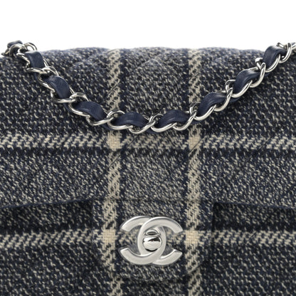 Chanel Tweed Quilted Mini Rectangular Flap Black Blue Sea Green 8 of 11