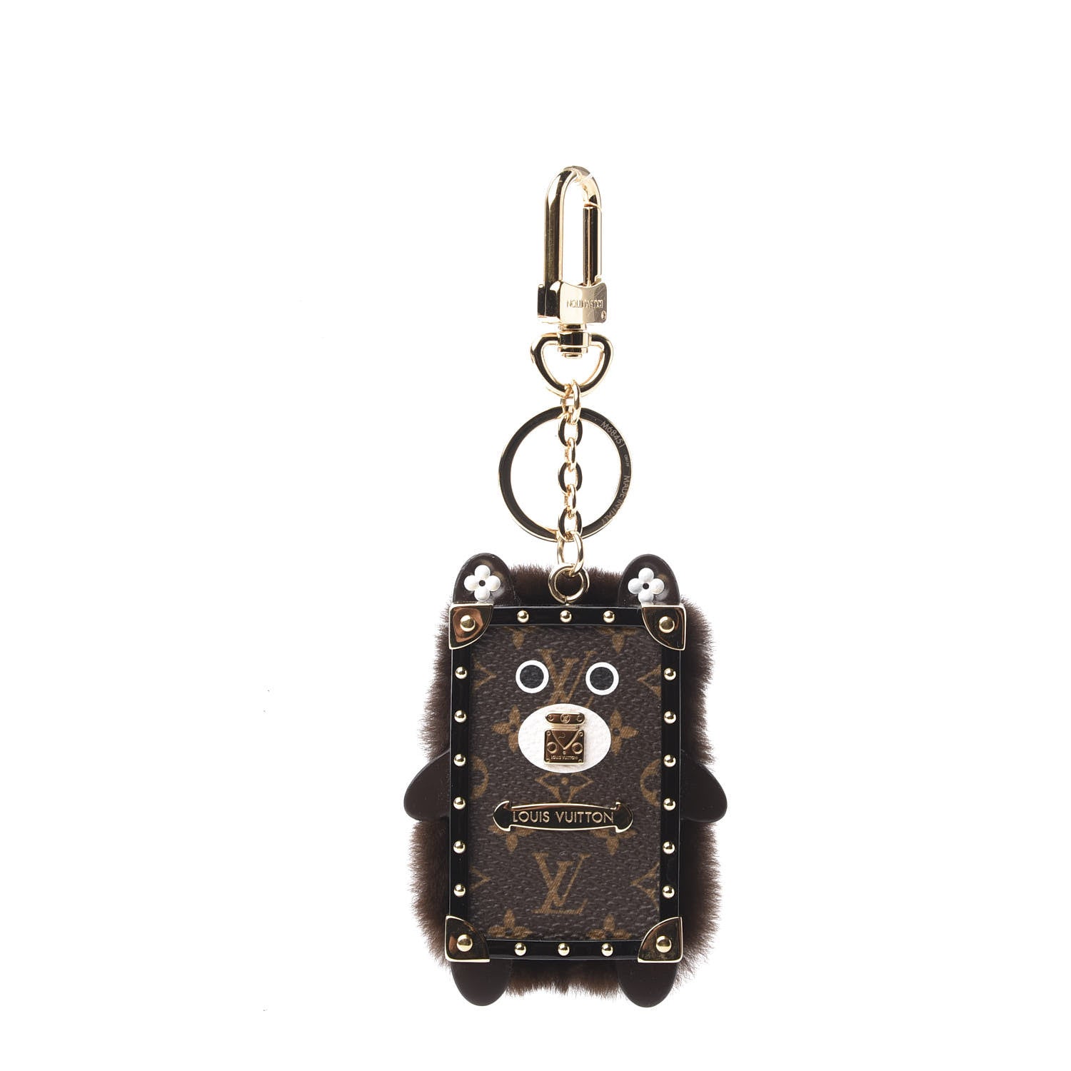 Louis Vuitton Wild Fur Monogram Eye-Trunk Bear Bag Charm 1 of 5