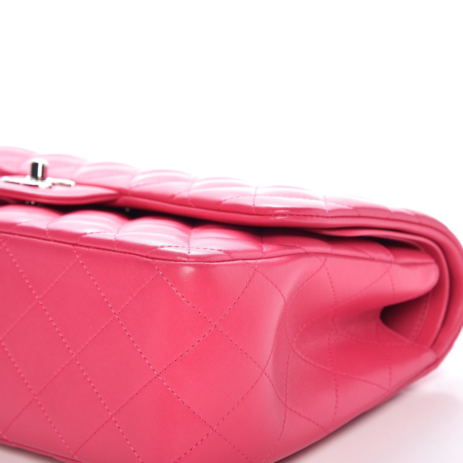 Chanel Lambskin Quilted Jumbo Double Flap Dark Pink 10 of 11