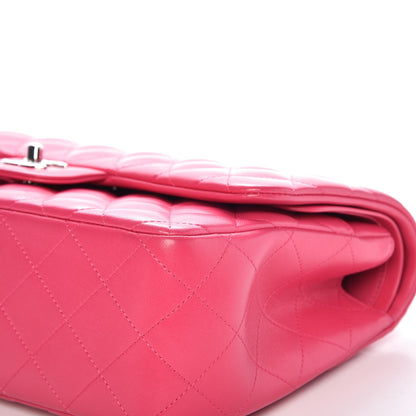 Chanel Lambskin Quilted Jumbo Double Flap Dark Pink 10 of 11