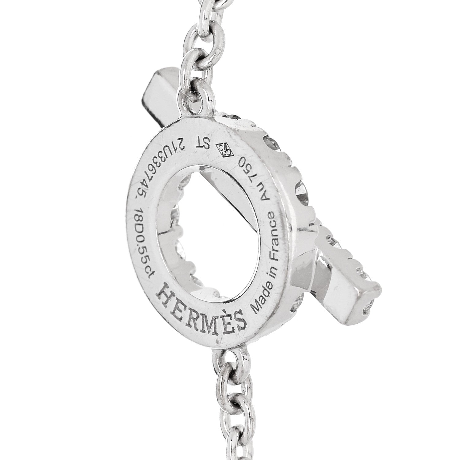 Hermes 18K White Gold Diamond Finesse Bracelet ST 3 of 4