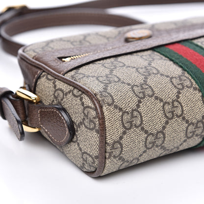 Gucci GG Supreme Monogram Web Mini Ophidia Shoulder Bag Brown 8 of 9