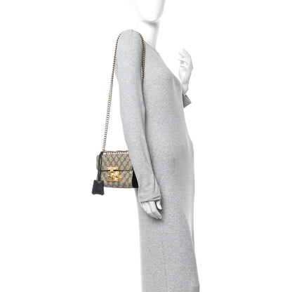 Gucci GG Supreme Monogram Bees Small Padlock Shoulder Bag Black 2 of 13