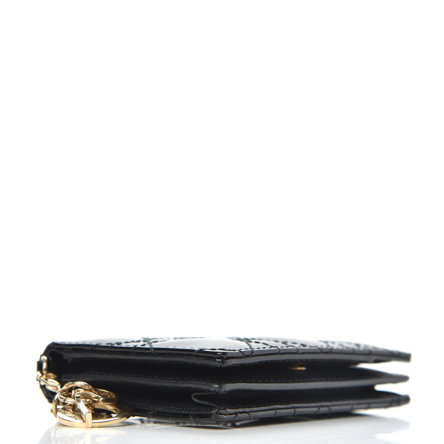 Christian Dior Patent Cannage Lady Dior Card Holder Black 4 of 6