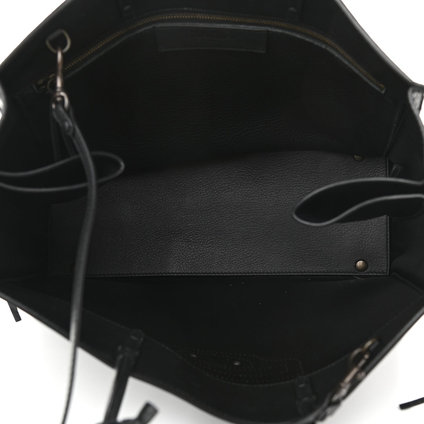 Calfskin Blackout Hardware Perforated Papier B4 Tote Black
