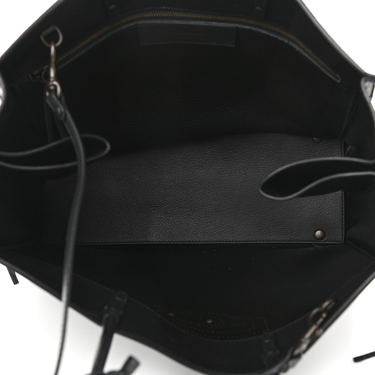 Balenciaga Calfskin Blackout Hardware Perforated Papier B4 Tote Black 4 of 12