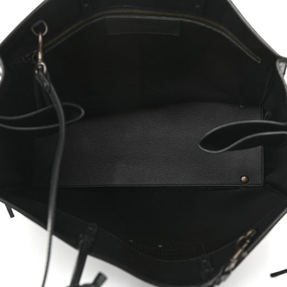 Balenciaga Calfskin Blackout Hardware Perforated Papier B4 Tote Black 4 of 12