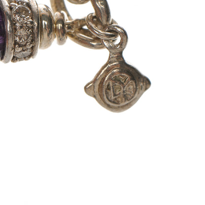 David Yurman Sterling Silver Diamond Amethyst Figaro Lariat Necklace 6 of 8
