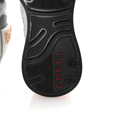 Gucci Metallic Calfskin Glitter Mesh Womens Ultrapace Sneakers 38 Silver Light Grey Mystic White 7 of 8