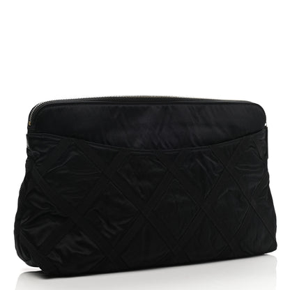 Chanel Nylon Grosgrain Large Lifestyle Pouch With Foldable Tote Black 5 of 11