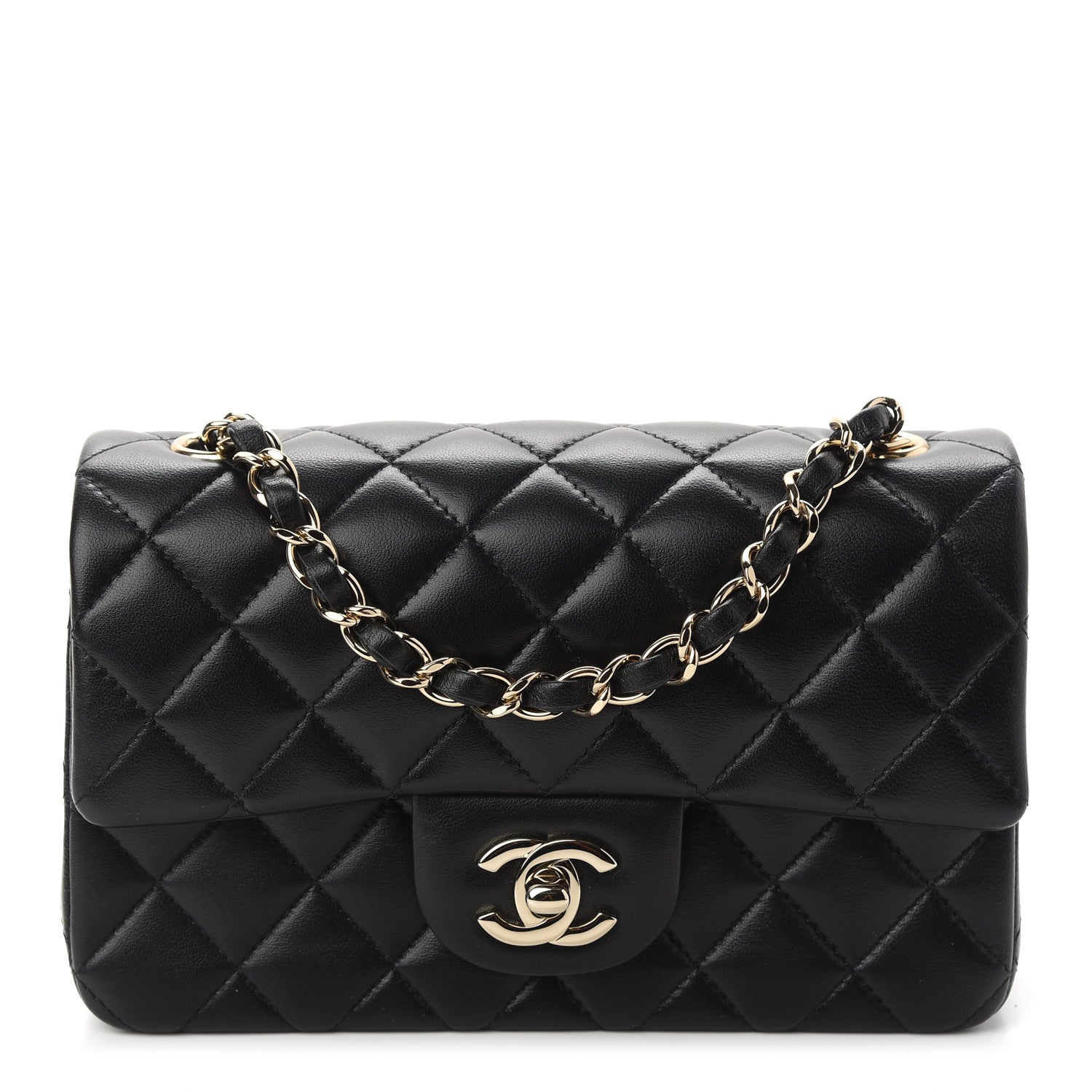 Chanel Lambskin Quilted Mini Rectangular Flap Black 1 of 9