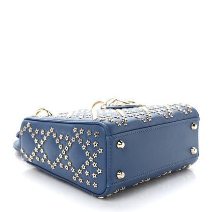 Christian Dior Lambskin Cannage Lucky Star Studded Mini Lady Dior Denim Blue 4 of 9