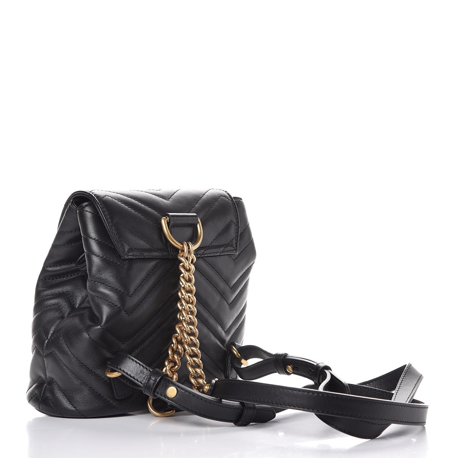 Gucci Calfskin Matelasse GG Marmont Flap Backpack Black 3 of 7
