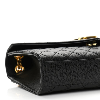 Saint Laurent Grain De Poudre Textured Mixed Matelasse Triquilt Medium Monogram Satchel Black 8 of 10