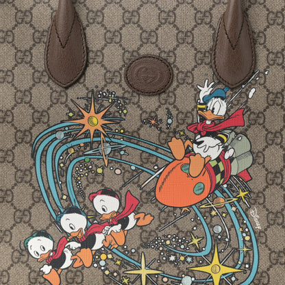 Gucci X DISNEY GG Supreme Monogram Donald Duck Retro Interlocking G Tote Bag Beige Multicolor New Acero 8 of 11