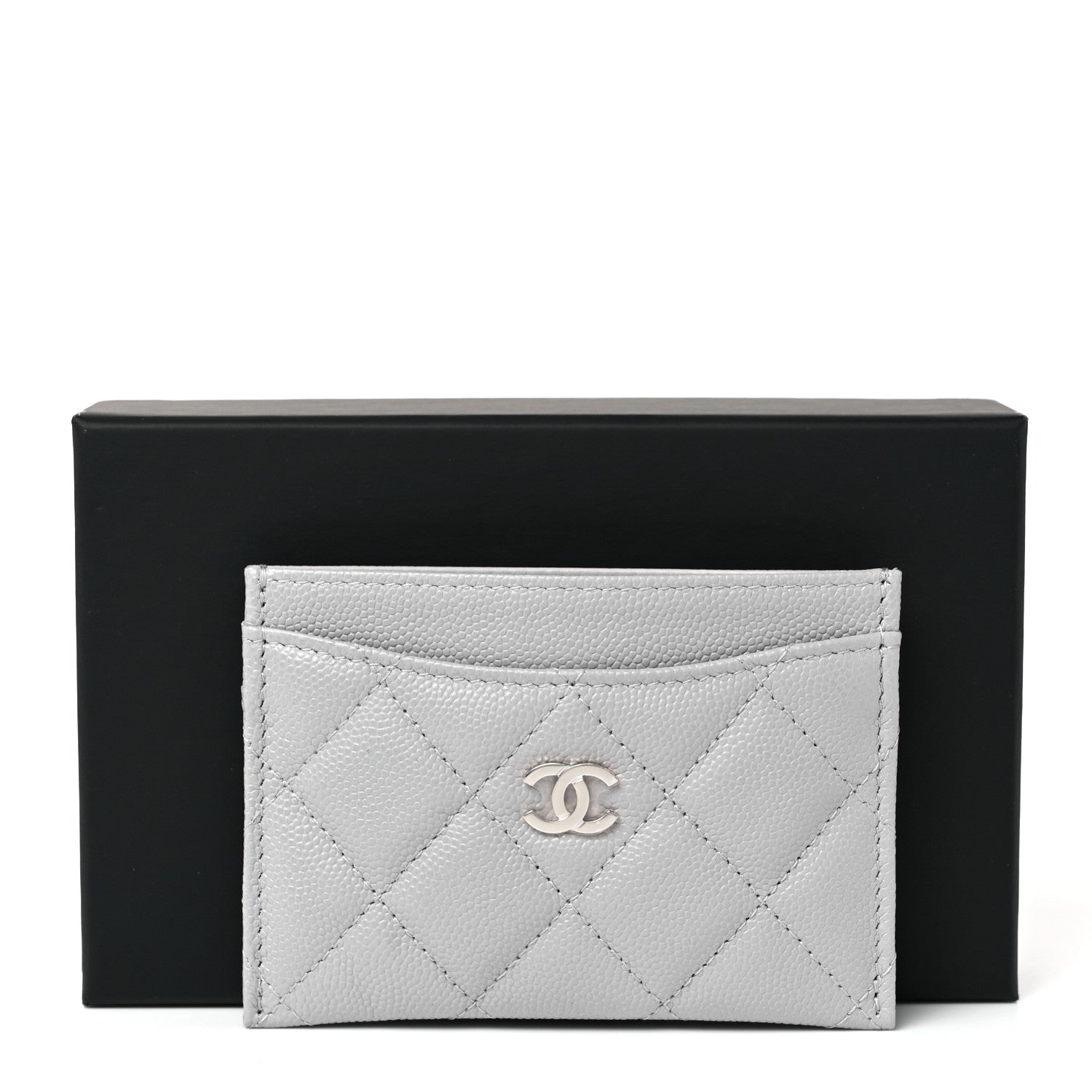 Chanel Caviar Quilted Card Holder Grey 11 of 11