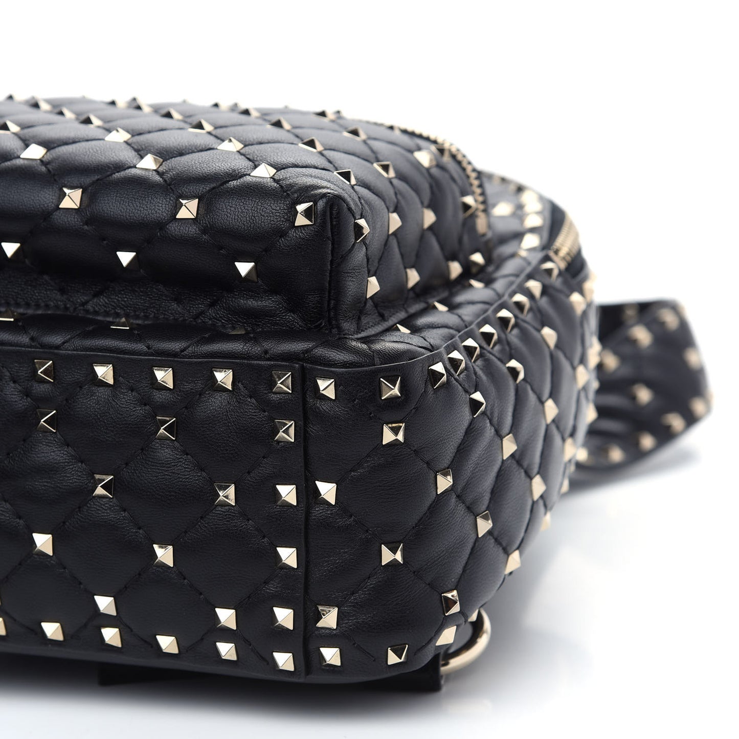 Nappa Quilted Small Rockstud Spike Backpack Black