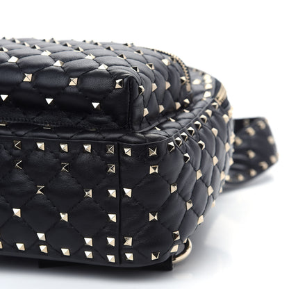 Valentino Garavani Nappa Quilted Small Rockstud Spike Backpack Black 8 of 8
