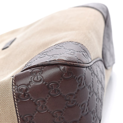 Gucci Canvas Guccissima Wooden Handle Shoulder Bag Brown 11 of 12