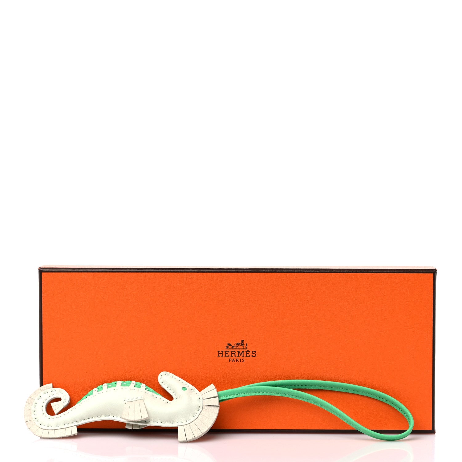 Hermes Milo Lambskin Hippo Bag Charm Vert Fizz Craie Vert Comics 5 of 5