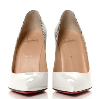 Christian Louboutin Patent Degrade Snakeskin Printed So Kate 120 Pumps 38 White Roccia 2 of 7