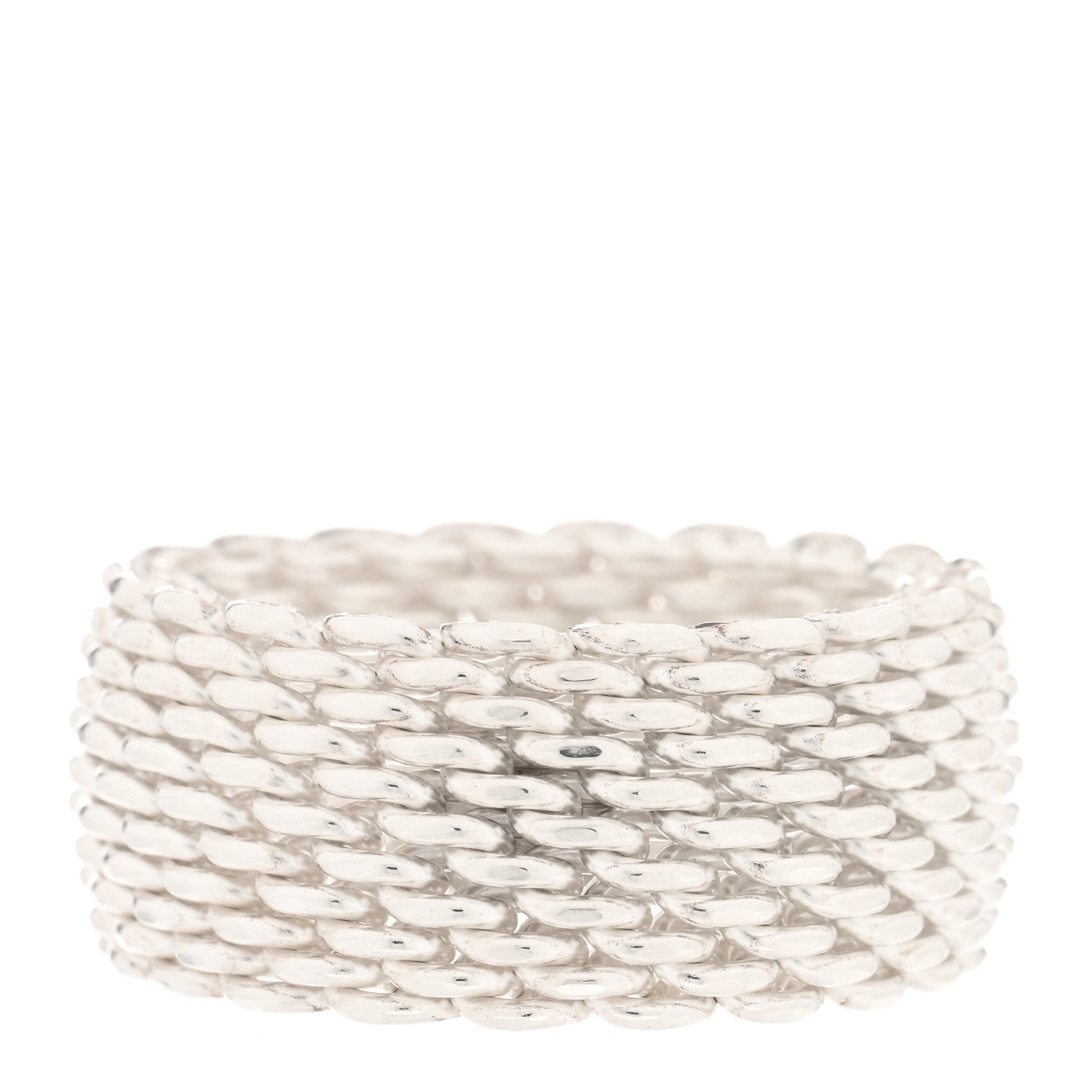 Tiffany Sterling Silver Somerset Mesh Ring 54 7 3 of 4