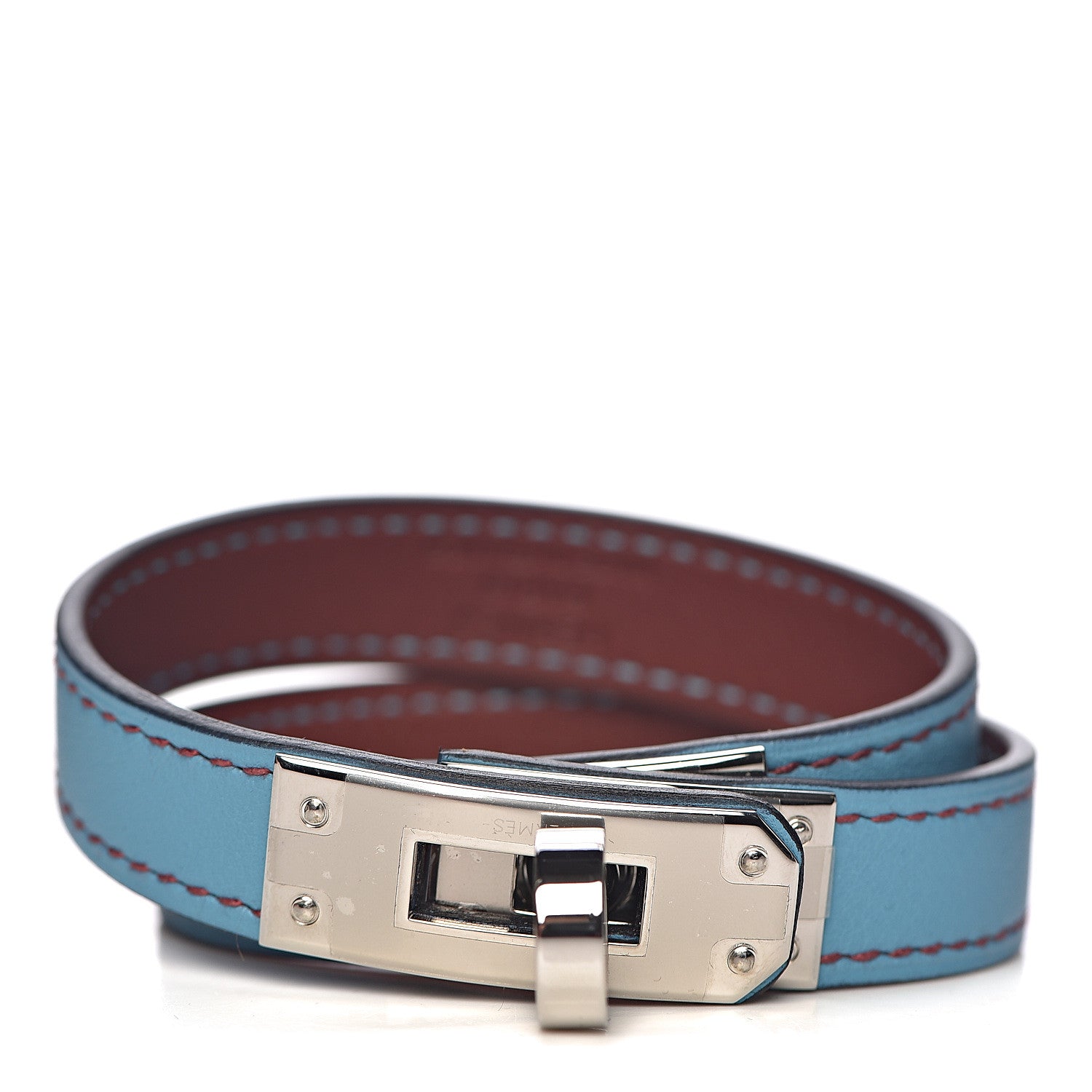 Hermes Swift Colorblock Kelly Double Tour Bracelet T2 Bleu Du Norr Rouge H 1 of 7