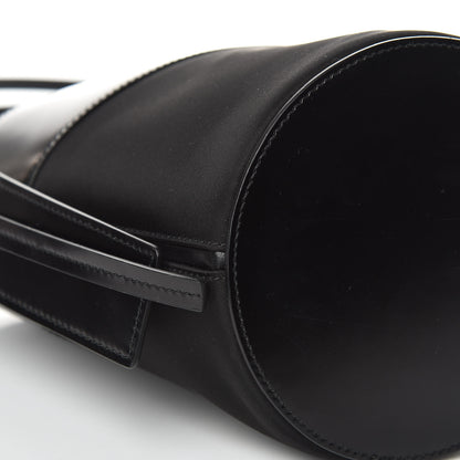 Prada Calfskin Tessuto Nylon Ouverture Bucket Bag Black 8 of 9