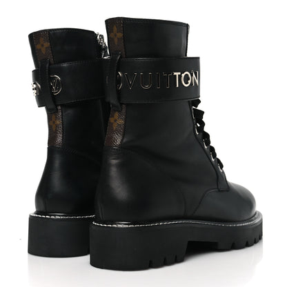 Louis Vuitton Calfskin Territory Flat Ranger Boots 39 Black 4 of 9