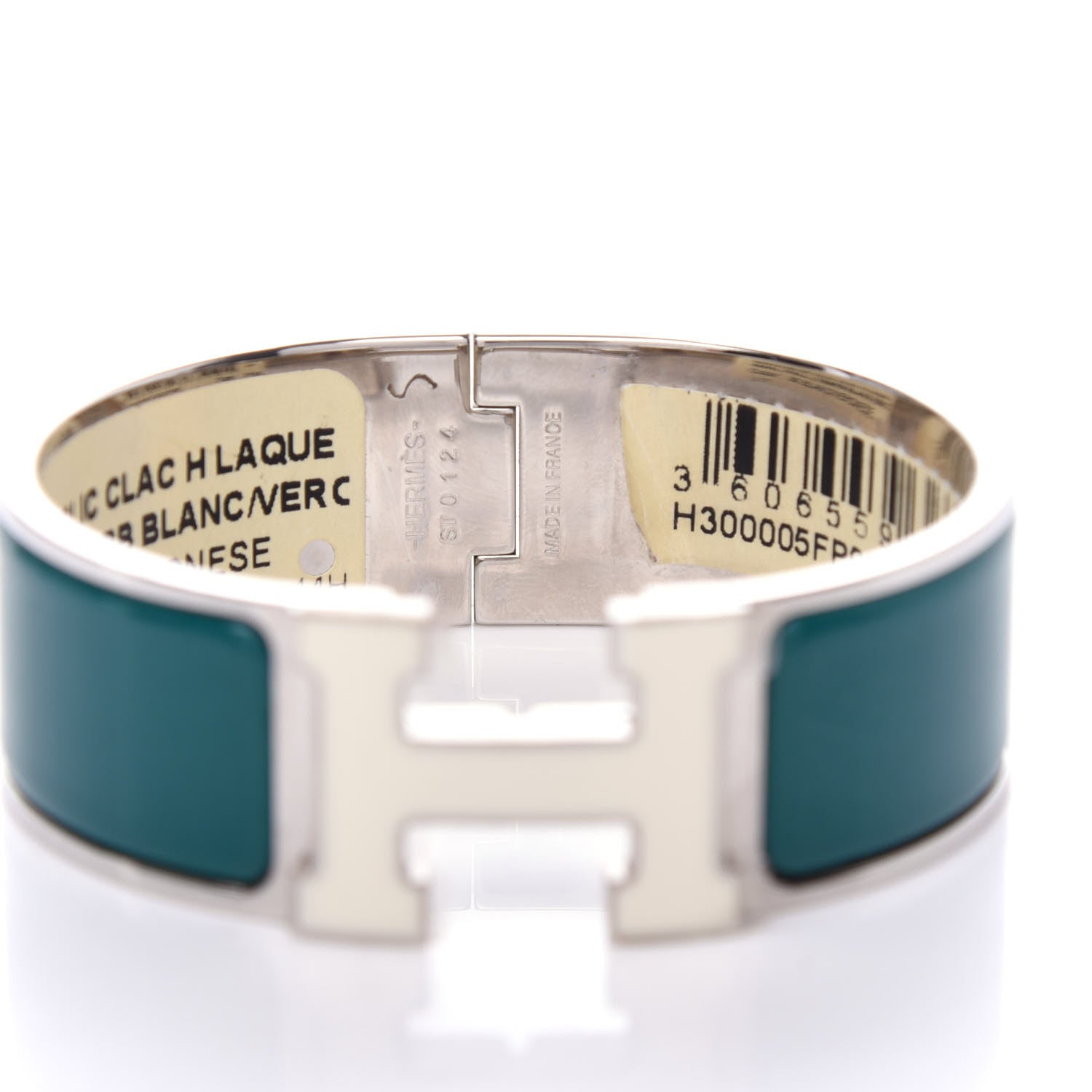 Hermes Enamel Wide Clic Clac H Bracelet PM White Veronese 4 of 4