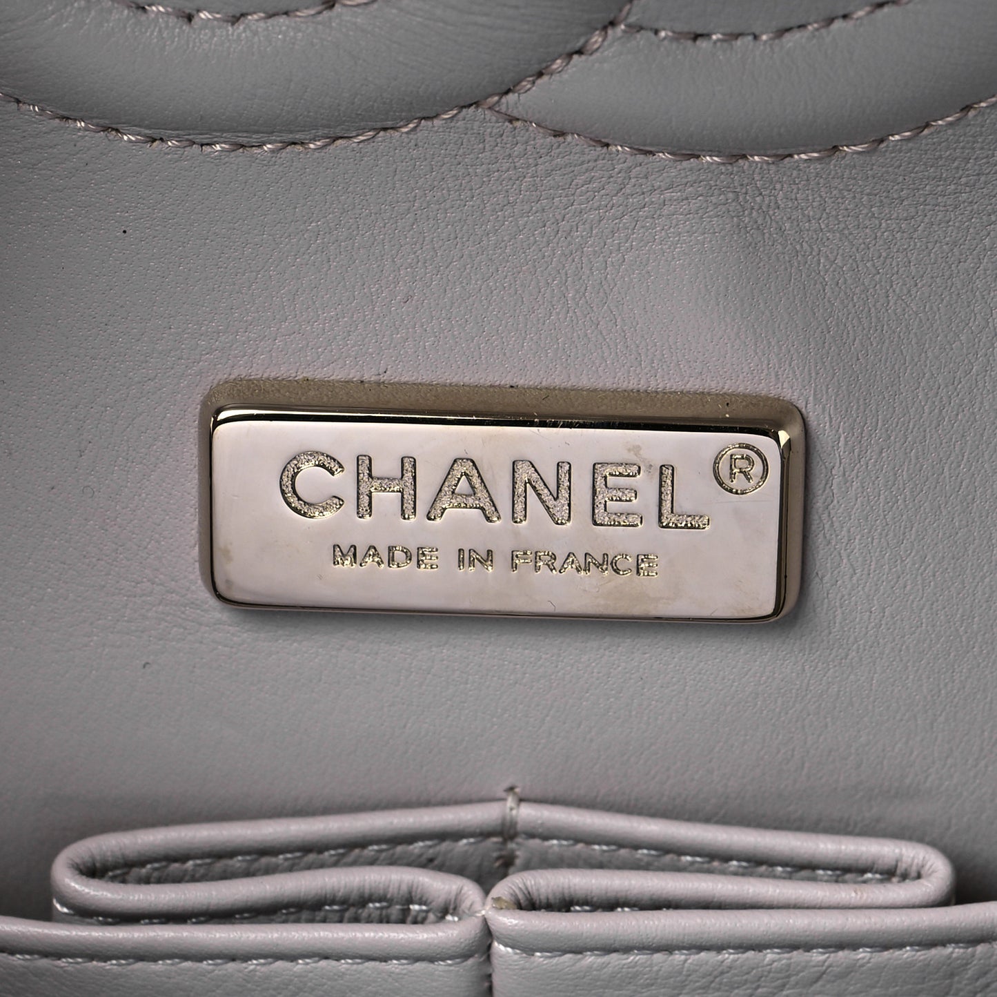 Metallic Snakeskin Medium Double Flap Light Beige