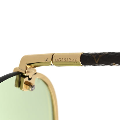 Louis Vuitton Metal Monogram Clockwise Sunglasses Z1108W Green 5 of 8