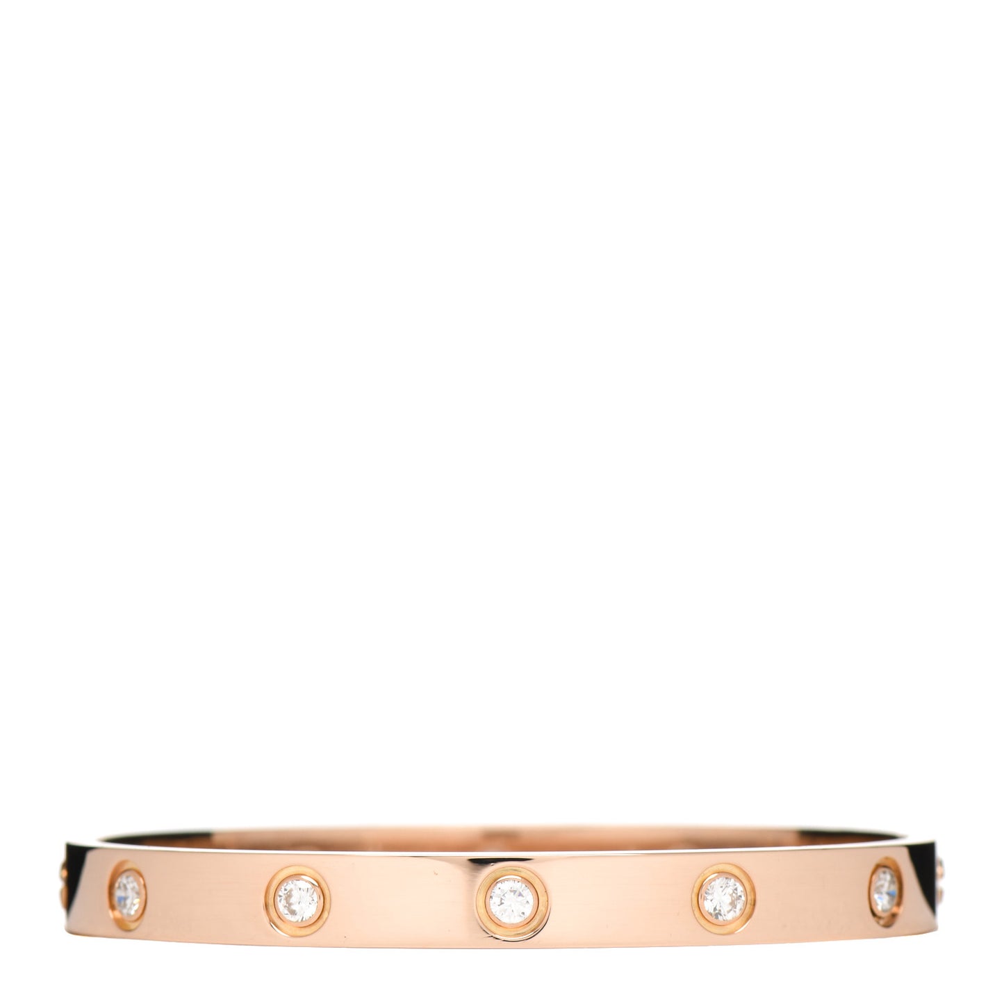 18K Pink Gold 10 Diamond LOVE Bracelet 16