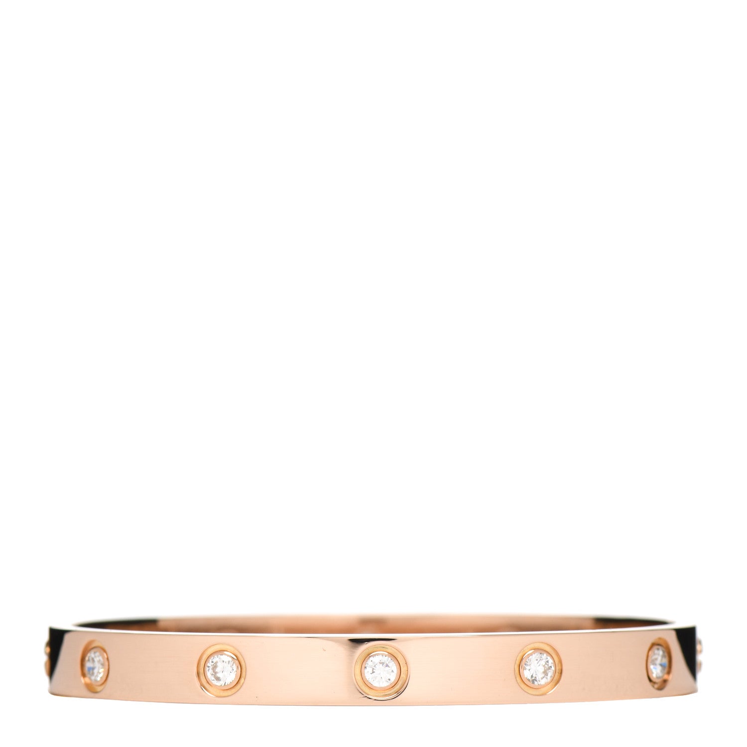 Cartier 18K Pink Gold 10 Diamond LOVE Bracelet 16 3 of 4