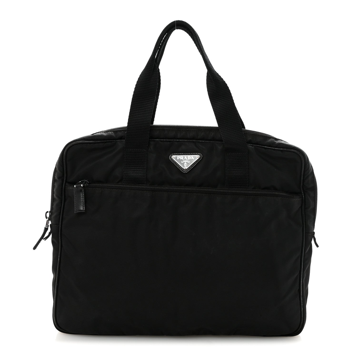 Prada Saffiano Tessuto Nylon Small Briefcase Black 1 of 9
