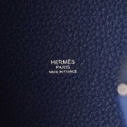 Hermes Taurillon Clemence Picotin 22 MM Bleu Brighton 8 of 10